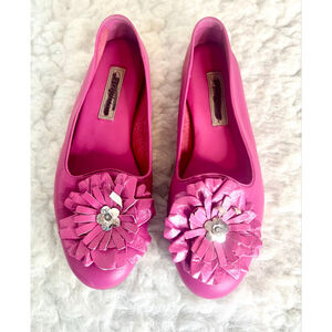 Brighton Carly pink leather flower flats women size 5.5